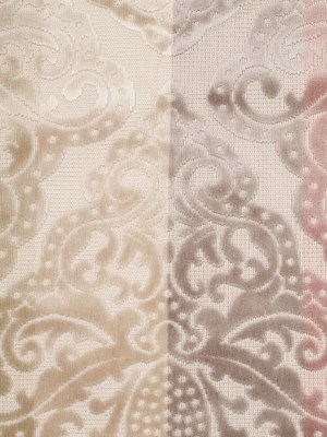 Gray/Pink Stiped Damask Cut-Out Velvet Gray/Pink Stiped Damask Cut-Out Velvet