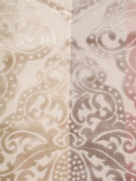Gray/Pink Stiped Damask Cut-Out Velvet Gray/Pink Stiped Damask Cut-Out Velvet