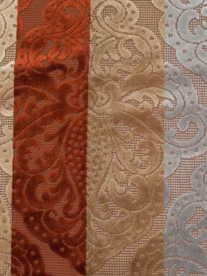 Rust Stiped Damask Cut-Out Velvet Rust Stiped Damask Cut-Out Velvet
