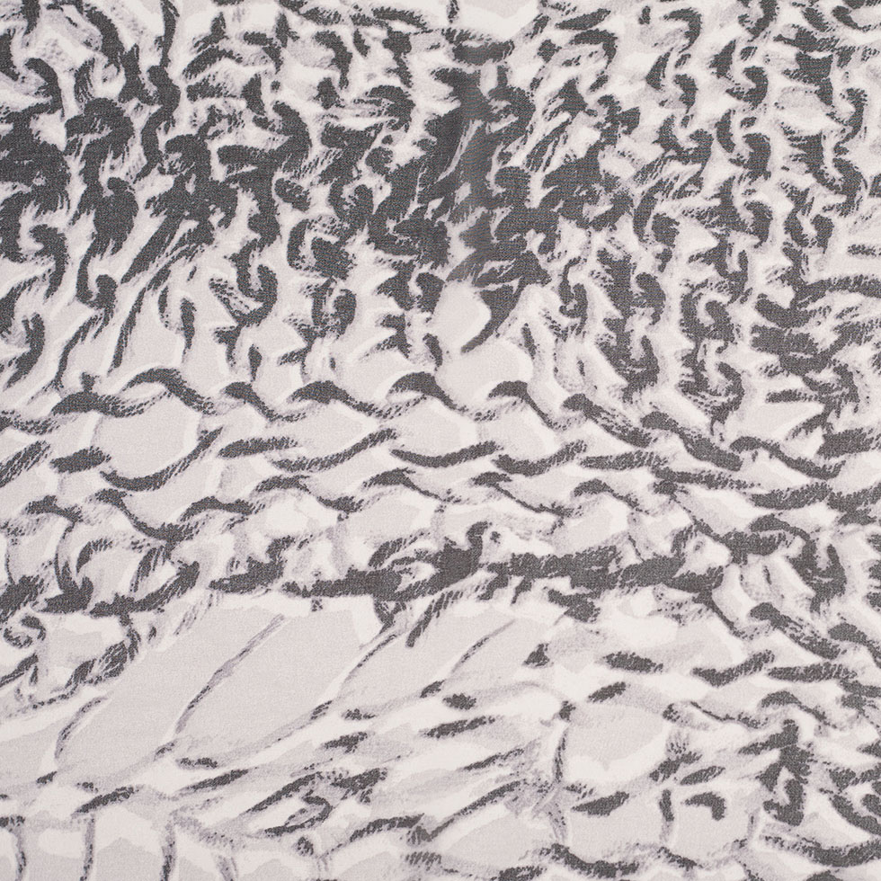 Black/Silver Animalistic Polyester Chiffon Panel Black/Silver Animalistic Polyester Chiffon Panel