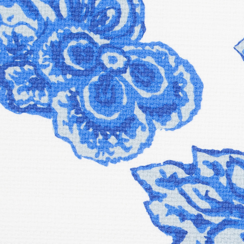 Blue/White Floral Woven Cotton Print