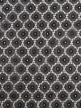 Metallic Black/Black Nylon Floral Lace Metallic Black/Black Nylon Floral Lace