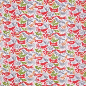 Cotton Voile – Red, Orange and Green Animal Cotton Voile – Red, Orange and Green Animal