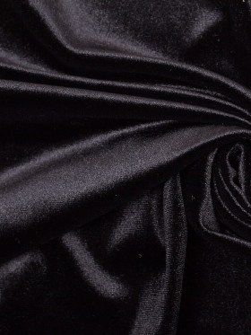Polyester Stretch Velvet – Black Polyester Stretch Velvet – Black