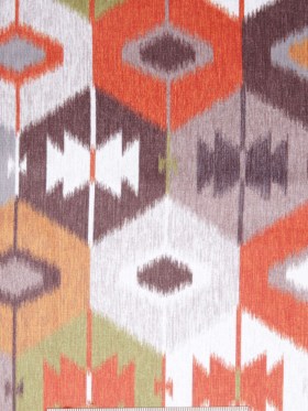 Orange Ikat Geometric Upholstery Velvet Orange Ikat Geometric Upholstery Velvet