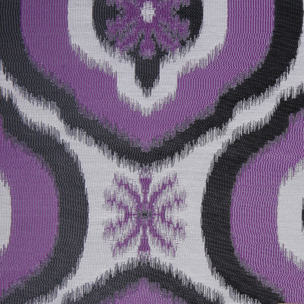 Purple Ikat Damask Polyester Woven Purple Ikat Damask Polyester Woven