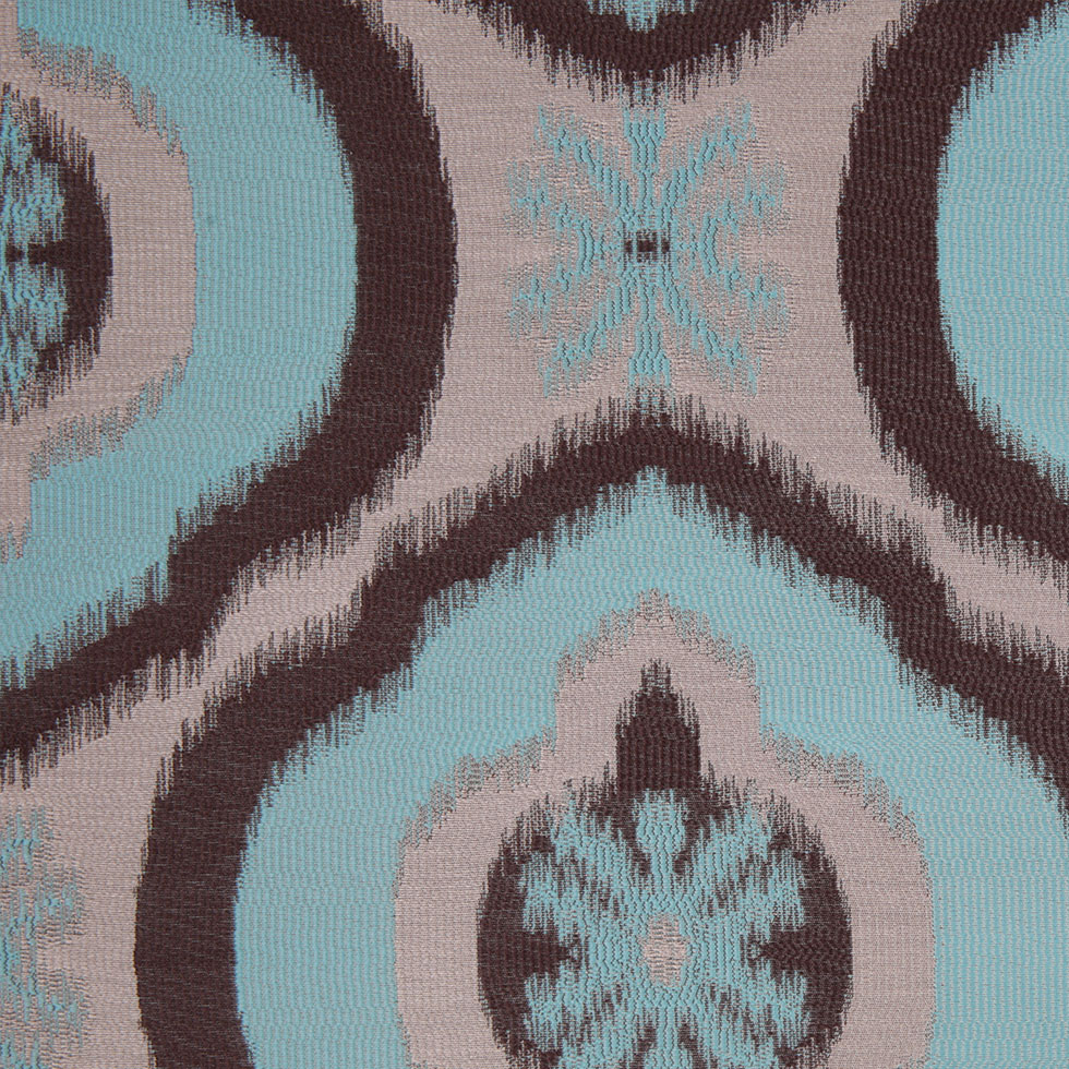 Aqua Ikat Damask Polyester Woven Aqua Ikat Damask Polyester Woven