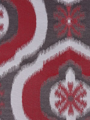 Red Ikat Damask Polyester Woven Red Ikat Damask Polyester Woven