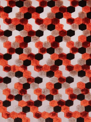 Orange Laser-Cut Geometric Polyester Velvet Orange Laser-Cut Geometric Polyester Velvet