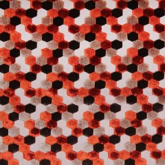 Orange Laser-Cut Geometric Polyester Velvet Orange Laser-Cut Geometric Polyester Velvet