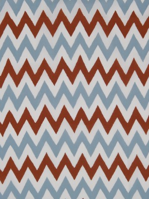 Brown/Blue/White Zig-Zag Printed Cotton Poplin Brown/Blue/White Zig-Zag Printed Cotton Poplin