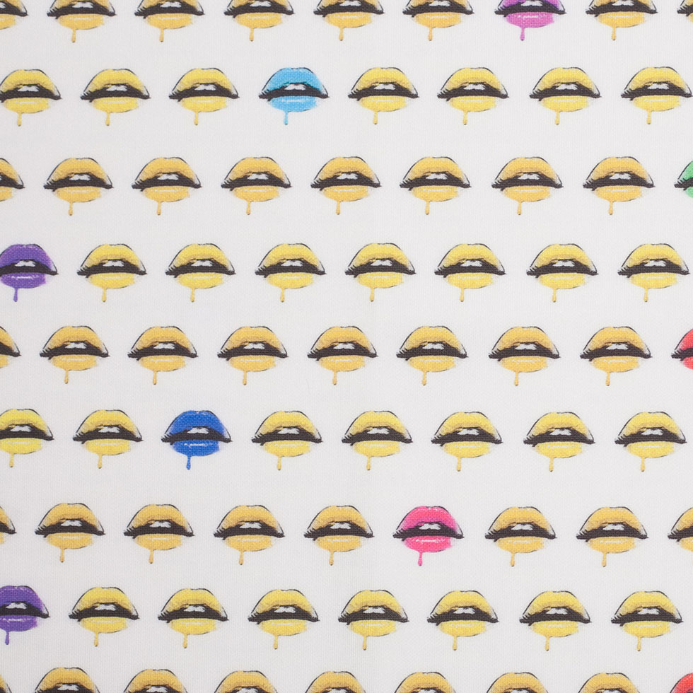 Pop Art Lips Digitally Printed Stretch Neoprene/Scuba Knit Pop Art Lips Digitally Printed Stretch Neoprene/Scuba Knit
