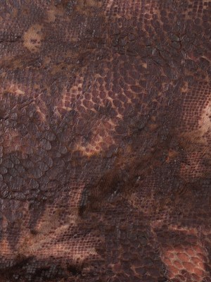 Brown Knitted Faux Fur with Reptillain Laminate Brown Knitted Faux Fur with Reptillain Laminate