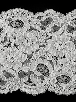 6″ White Corded Lace Trim w/ Scalloped Edges 6″ White Corded Lace Trim w/ Scalloped Edges