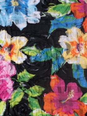 Black Multicolored Textural Polyester Netting Black Multicolored Textural Polyester Netting