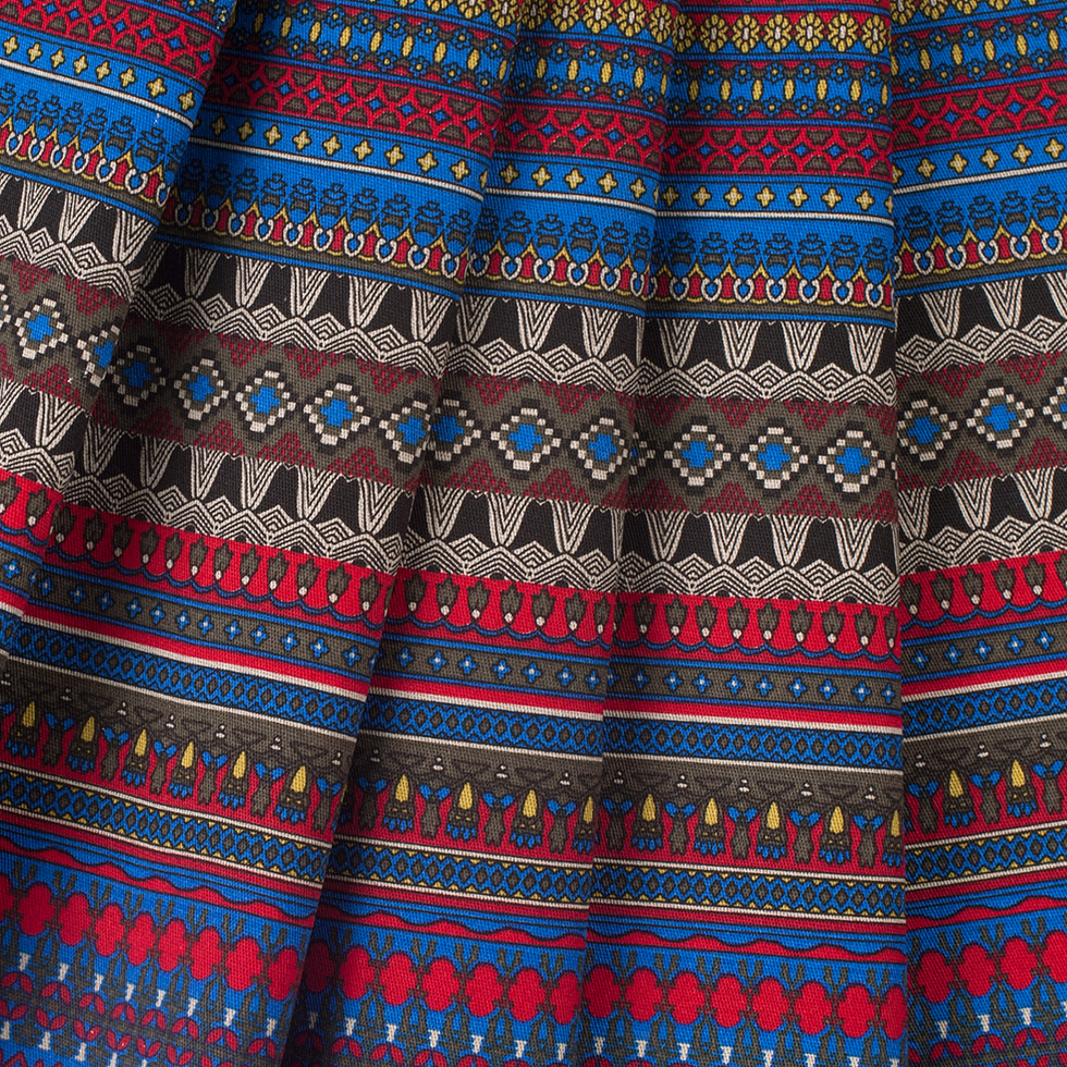 Multi Color Traditional European Stretch Cotton Woven Multi Color Traditional European Stretch Cotton Woven