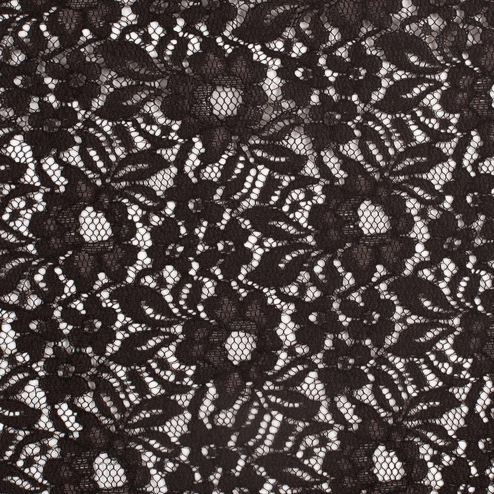 Re-Embroidered Lace – Dark Brown Floral Re-Embroidered Lace – Dark Brown Floral