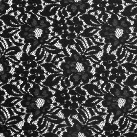 Re-Embroidered Lace – Black Floral Re-Embroidered Lace – Black Floral