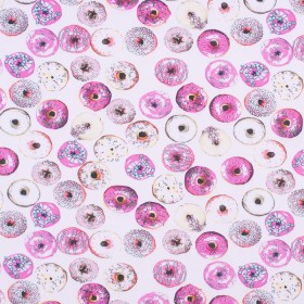 Strawberry Donuts Digitally Printed on Neoprene/Scuba Knit Strawberry Donuts Digitally Printed on Neoprene/Scuba Knit