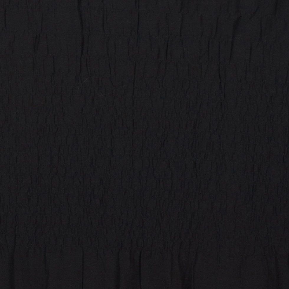 Black Bohemian-Inspired Cotton Gathered Woven