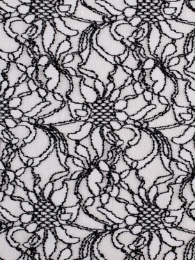 Famous NYC Designer Black/White Floral Crochet Lace Famous NYC Designer Black/White Floral Crochet Lace