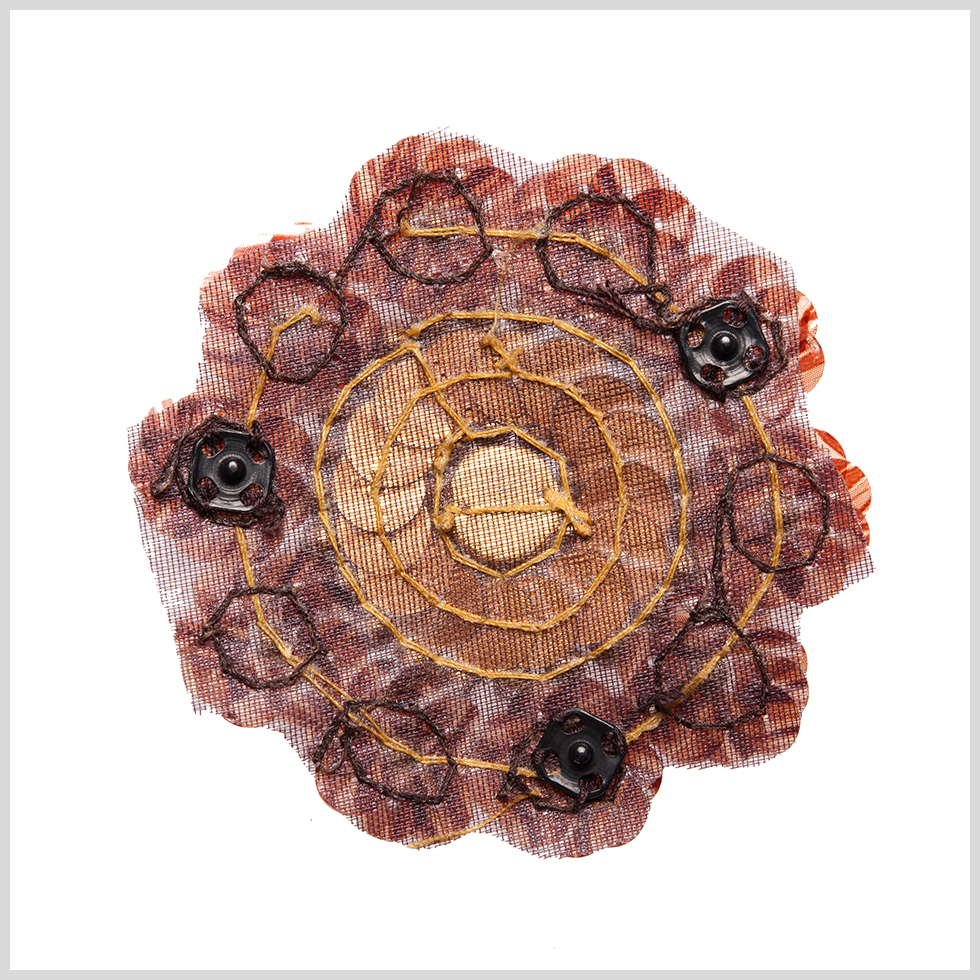 2.5" Brown/Gold Sequin Flower Applique