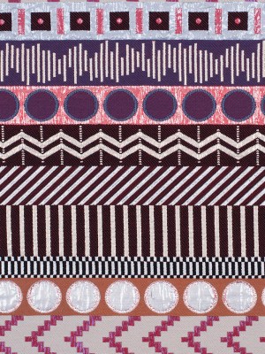 French Metallic Red/Beige Striped Geometric Jacquard French Metallic Red/Beige Striped Geometric Jacquard