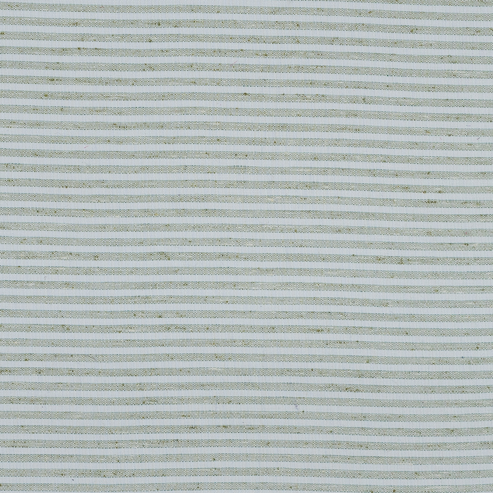 Green and White Bengal Striped Cotton Tweed Green and White Bengal Striped Cotton Tweed