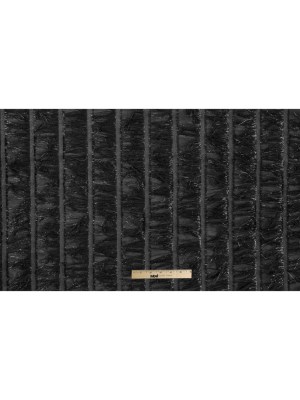 Black Metallic Eyelash Fringed Novelty Woven Black Metallic Eyelash Fringed Novelty Woven