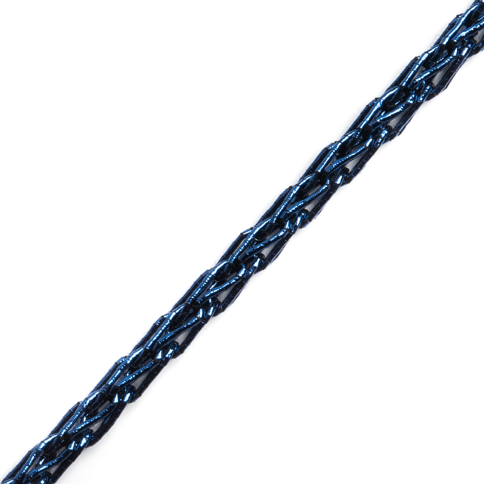 Italian Metallic Navy Crochet Chain - 0.125"