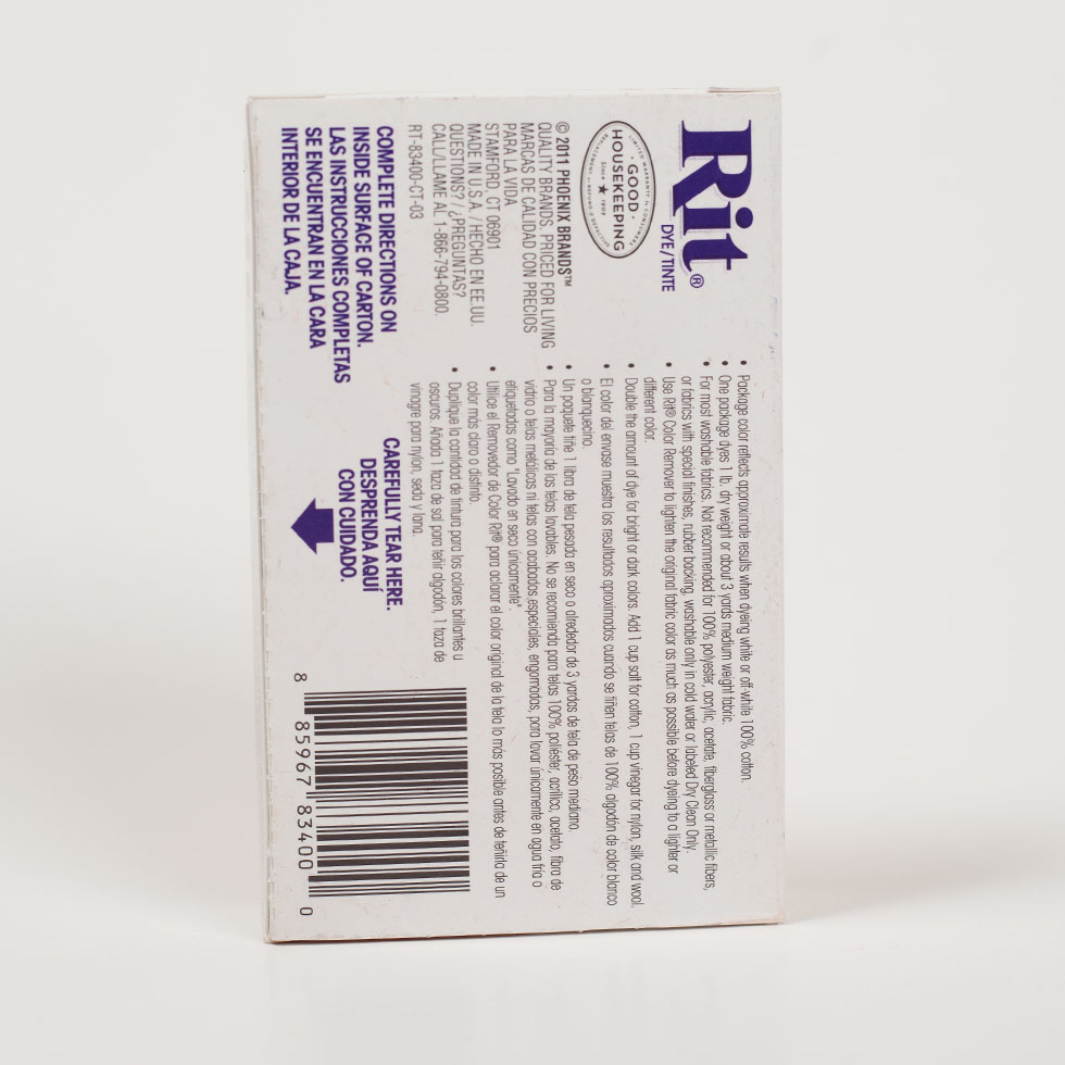 Rit All-Purpose Box Fabric Dye – Lemon – 1 1/8oz Rit All-Purpose Box Fabric Dye – Lemon – 1 1/8oz