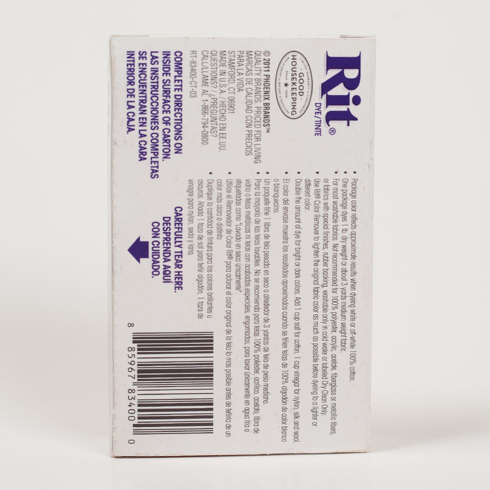Rit All-Purpose Box Fabric Dye – Wine – 1 1/8oz Rit All-Purpose Box Fabric Dye – Wine – 1 1/8oz