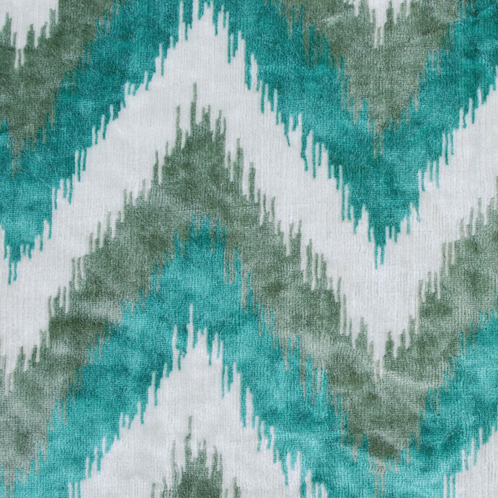 Teal Ikat Velvet Teal Ikat Velvet