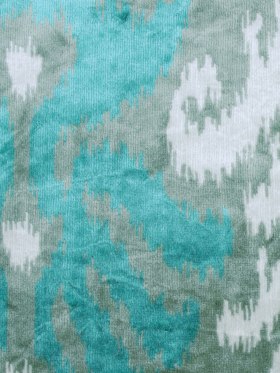 Teal Ikat Velvet Teal Ikat Velvet