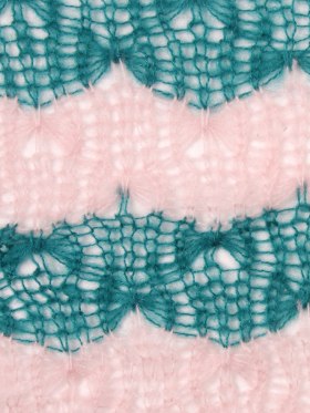 Baby Pink and Teal Blended Wool Crochet Knit Baby Pink and Teal Blended Wool Crochet Knit