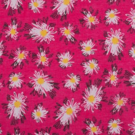 Pink Floral Cotton Voile Pink Floral Cotton Voile