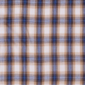 Famous NYC Designer Blue/Gold Plaid Cotton Voile Famous NYC Designer Blue/Gold Plaid Cotton Voile