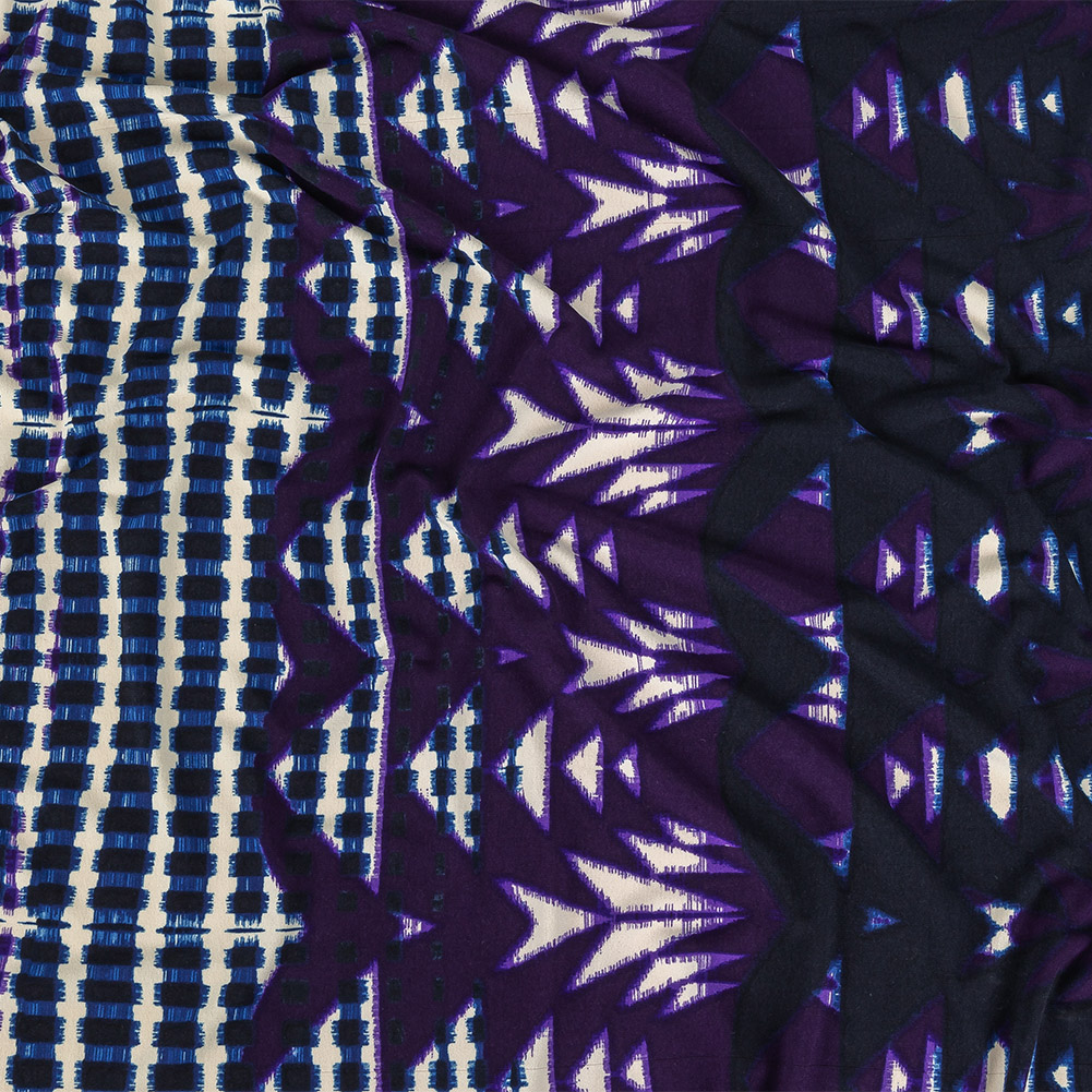 Navy, Purple, and Turtledove Geometric Polyester Jersey Navy, Purple, and Turtledove Geometric Polyester Jersey