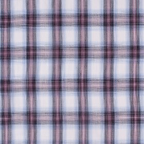 Famous NYC Designer Sky Blue/Rose Plaid Cotton Voile Famous NYC Designer Sky Blue/Rose Plaid Cotton Voile