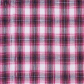 Famous NYC Designer Rasberry/Brown Plaid Cotton Voile Famous NYC Designer Rasberry/Brown Plaid Cotton Voile