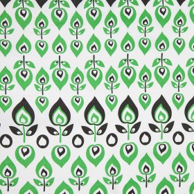 Green and Black Retro-Style Stretch Cotton Print Green and Black Retro-Style Stretch Cotton Print
