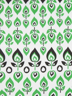 Green and Black Retro-Style Stretch Cotton Print Green and Black Retro-Style Stretch Cotton Print