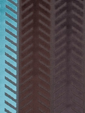 Brown and Aqua Geometric Cut Velvet Brown and Aqua Geometric Cut Velvet