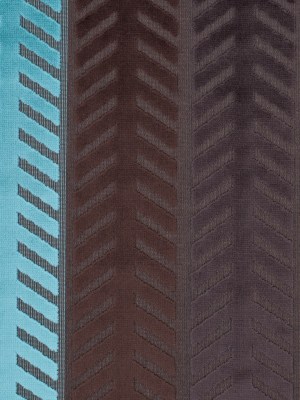 Brown and Aqua Geometric Cut Velvet Brown and Aqua Geometric Cut Velvet