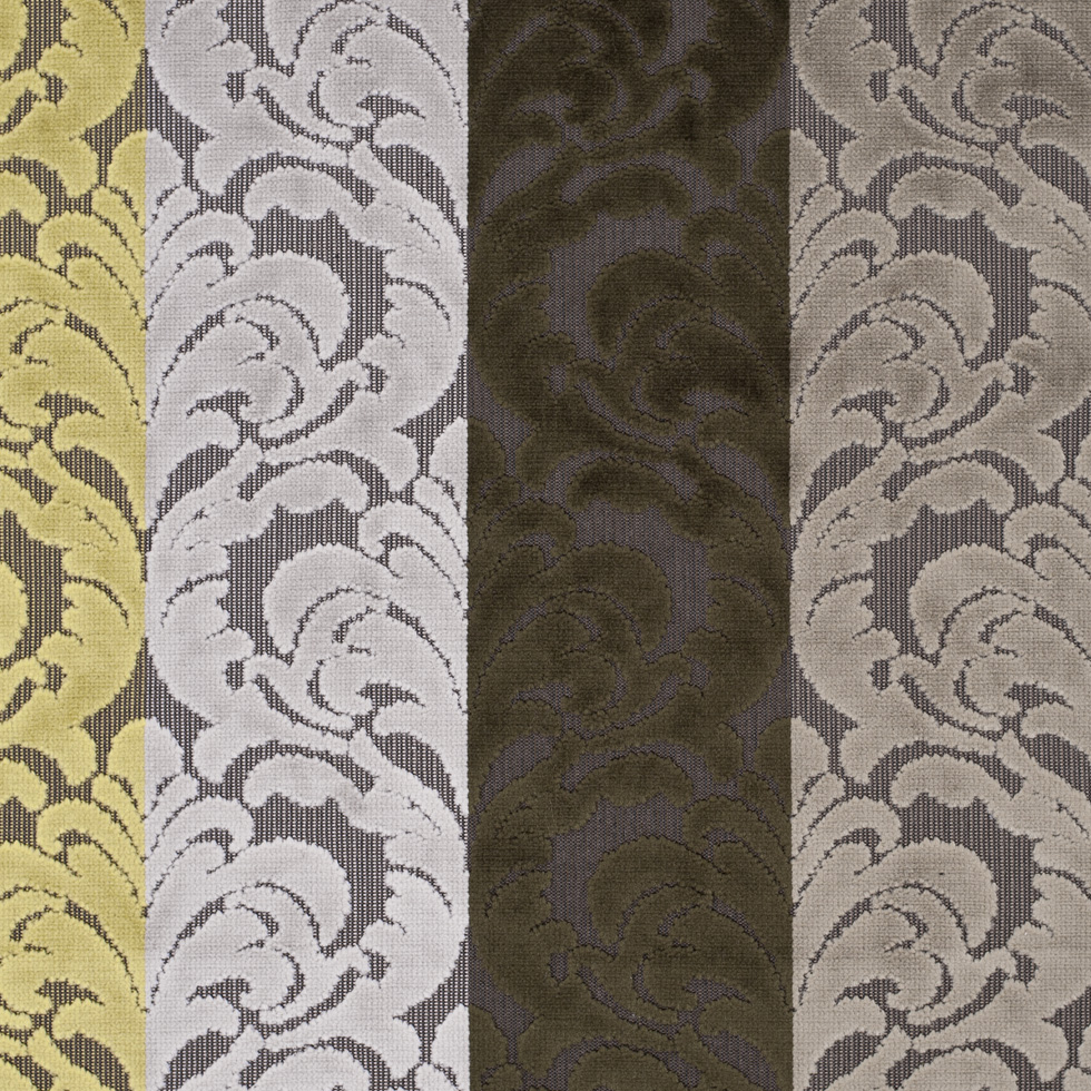 Browns and Chartreuse Striped/Floral Cut Velvet Browns and Chartreuse Striped/Floral Cut Velvet