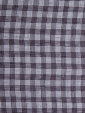 Slate Gray and Black Checked Semi-Sheer Poly Shirting Slate Gray and Black Checked Semi-Sheer Poly Shirting