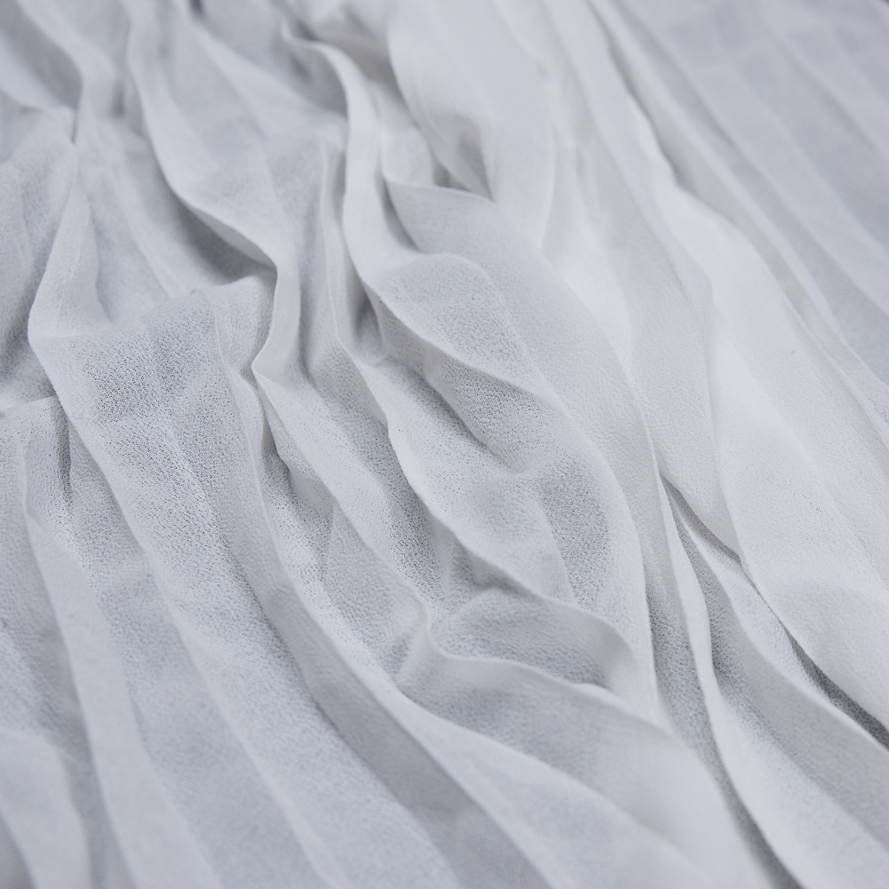 Accordion Pleated Chiffon – White – Etereo Collection Accordion Pleated Chiffon – White – Etereo Collection