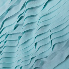 Accordion Pleated Chiffon – Aqua Blue – Etereo Collection Accordion Pleated Chiffon – Aqua Blue – Etereo Collection