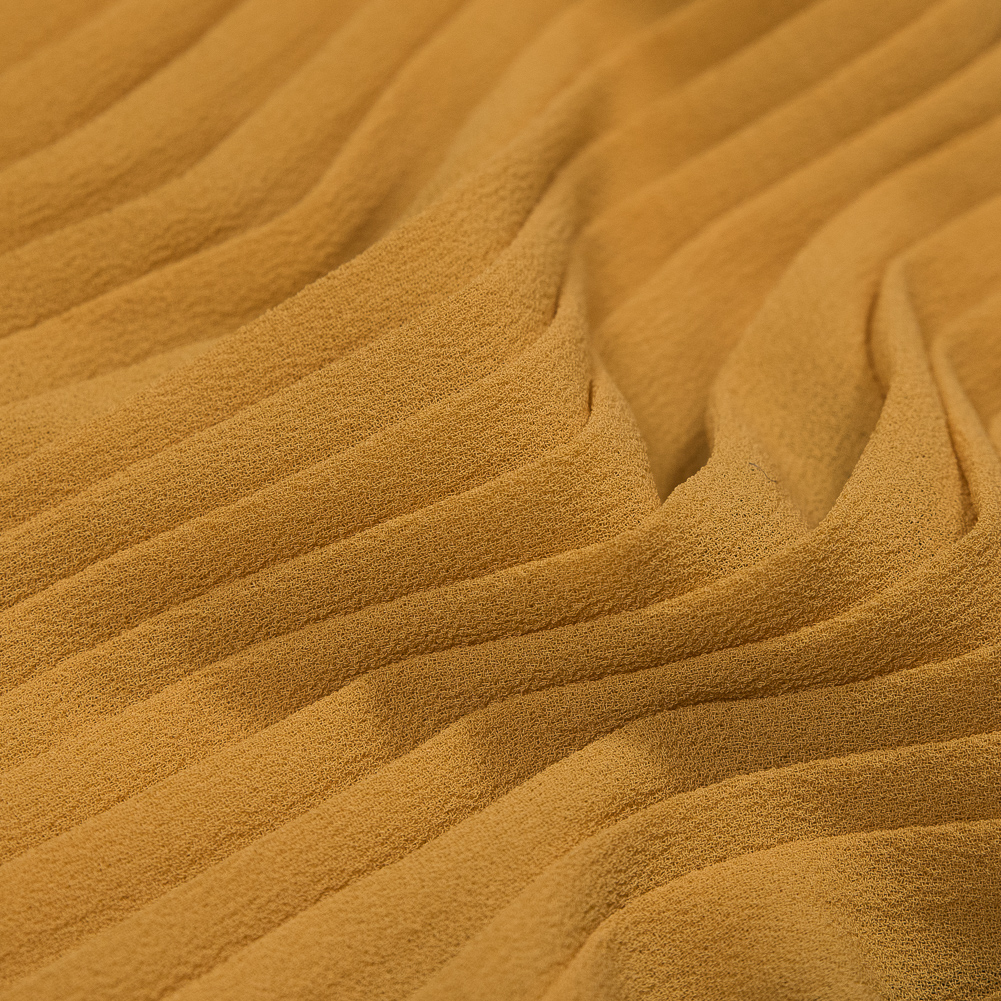 Accordion Pleated Chiffon – Mineral Yellow – Etereo Collection Accordion Pleated Chiffon – Mineral Yellow – Etereo Collection