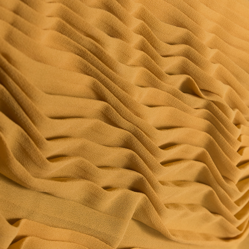 Accordion Pleated Chiffon – Mineral Yellow – Etereo Collection Accordion Pleated Chiffon – Mineral Yellow – Etereo Collection
